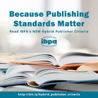 IBPA graphic for their 2018 Hybrid Publishing Criteria