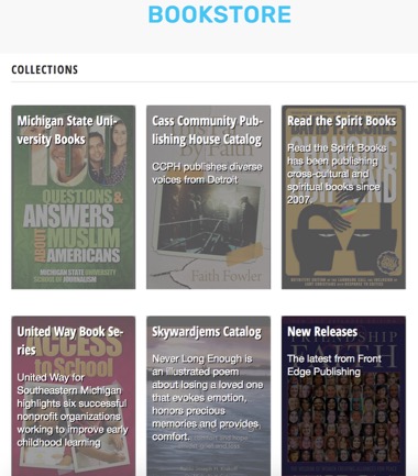 Screenshot of Front Edge Publishing’s online bookstore