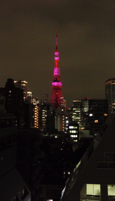 Tokyo Tower bathed in pink light for breast cancer awareness