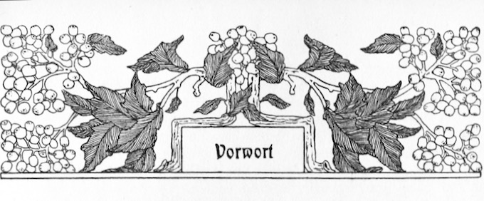 An elaborate header for a foreword designed in Berlin in 1900