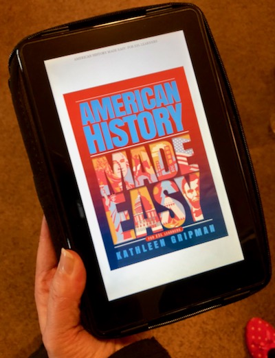 ‘American History Made Easy’ ebook on a Kindle Fire