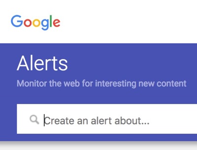 Google Alerts search box